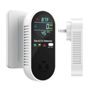 4-in-1 Upgraded Natural Gas Leak Detector and Carbon Monoxide Detectors, Dual Sensor Gas Leak Detector & Carbon Monoxide Detectors Plug in (Temperature & Humidity) for Home, RV (Black)
