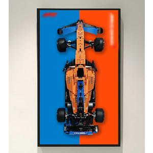 WETCEAOM Display Wallboard for Lego Technic 42141 McLaren Formula 1 2022 Replica Race Car, Gift Ideas for Lego Car Wall Mount Frame Fans, Compatible with Mclaren F1, 19.7 x 31.5 in, No Model!