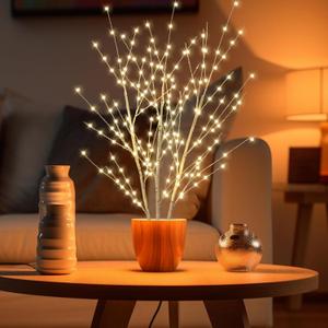33in Birch Light Tree with 180 LED Lights, Twinkling Lighted Tree with Timer, Adjustable Branches Birch Branches for Indoor Decoration, Living Room, Table Decor