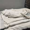 King Linens 100% Linen Throw Blanket with Fringe for Couch/Bed/Sofa/Gift, Natural Washed Flax Solid Color Soft Breathable Cozy Farmhouse Boho Home Décor - Linen, 55"x75"