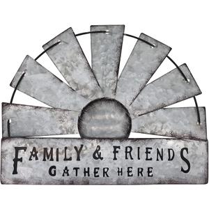 Fleecy day Metal Half Windmill Decor, Rustic Farmhouse Wall Art Decor, Metal Art Wall Decor for Living Home Bedroom Dark Kitchen
