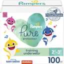 Pampers Training Pants - Pure Protection - Size 2T-3T, 100 Count, Baby Shark Premium Hypoallergenic Potty Underwear