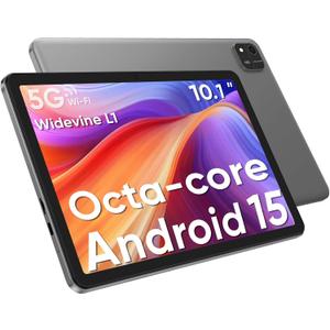 HUIHUANG 10.1 Inch Tablet, Android 15 Tablets 12GB(4+8) RAM / 64GB ROM / 1TB SD Card Expansion, 1280x800 IPS HD Touchscreen, 6000mAh Battery, Bluetooth 5.0, Dual Cameras, GMS, Dual Band WiFi, Black