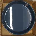 Fun Elements Shallow Dog Bowls, 10.5" Ceramic Large Food Plate for Small, Medium and Large Breeds, Non-Slip, Flat and Wide, Dishwasher Safe, Suitable for Dogs and Cats (Blue)