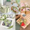 5 x Sage Green Satin Ribbon Thin Gift Ribbons 5/8 inch x 25 Yards, Sage Halloween Ribbon for Crafts, Gift Wrapping, Wedding Decor Floral Bouquet DIY Cake Decor