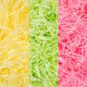 Zonon 9oz Easter Grass Basket Filler Raffia Paper Shreds Stuffers Craft Tissue Raffia Filler Grass for Gift Packaging Easter Egg Hunt Party Favors Decoration(Pink, Light Green, Yellow)