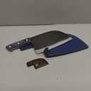 XYJ Authentic Since 1986,Ancient Forged Butcher Knives,Serbian Chef Knife With Sheath,Chinese Vegetable Meat Knives For Kitchen Camping Outdoor,Full Tang (6 inch) (Blue)