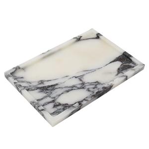 Adolif Marble Vanity Tray, Rectangle Stone Vanity Trays for Perfume, Cosmetics, Jewelry, Candle, 12 x 8 Inch