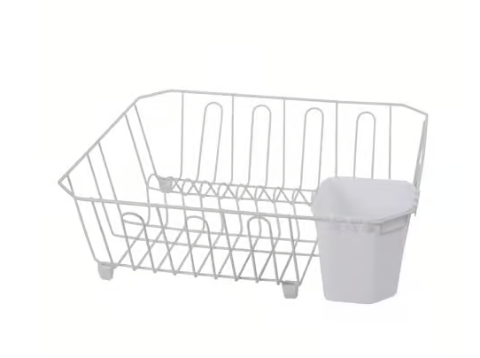 OGGI 14 in. L X 13 in. W X 5 in. H White Metal Dish Drainer OGGI 14 in. L X 13 in. W X 5 in. H White Metal Dish Drainer