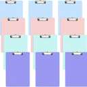 12 Pack Clipboards with Pen Holder 8.5x12.4 Multicolor Clip Board Plastic Standard A4 Letter Size Hanging Clipboards for Classroom, Students, Kid, Woman, Office & School Supply, 4 Color