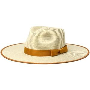 FLUFFY SENSE. Unisex Wide Brim Sun Hat Straw Panama Rancher Fedora Hat for Men Beach Hat for Women