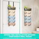 HapiRm Towel Racks for Bathroom Storage - 6 Tier Over The Door & Wall Mount Rolled Towel Storage Organizer Holder with Metal Shelf Basket for Small Bathroom, Camper, Rv - Black, Patented