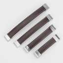 Brosay Leather Cabinet Drawer Pulls Furniture Pull Handles for Dresser Drawers Kitchen Cupboards Wardrobe 4 Pcs (Black, 96mm)