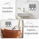 3 x 500ml per Cup Wall Mounted Manual Soap Dispenser for Home, Bath, Kitchen, Hotels, Restaurants. Shower and Lotion (Grey), 