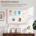 White Board for Wall, 24'' x 18'' Magnetic Dry Erase Board, Pink | Wooden Frame, Decorative Whiteboard, Wall Mounted, for Home, Office, Kitchen, Dorm, 4 Markers, 6 Magnets, A Eraser
