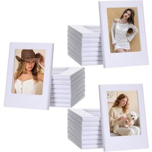 30 Pack Mini Magnetic Picture Frames 2x3 Inch Picture Frames Small Table Pictures Holder Compatible with Polaroid Fujifilm Film Photos for Fridge Table Locker Whiteboard (White