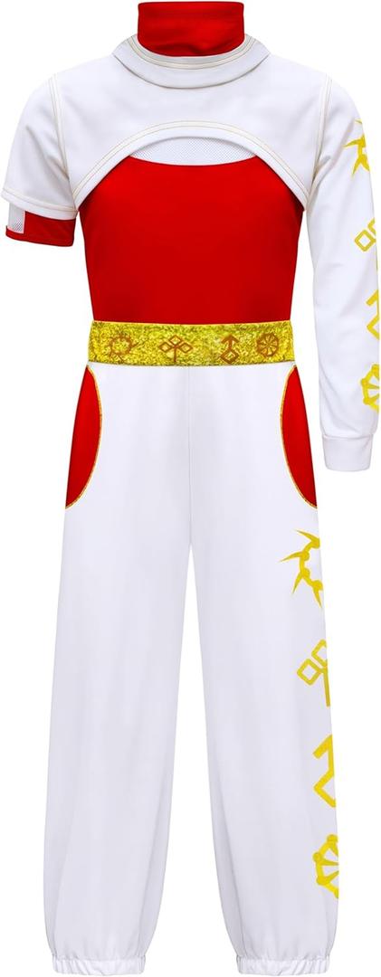 Zombies Girls Costume Kids Nova Halloween Cosplay Cheerleader Skirt Dress Uniform Uniform Set for 3-12 (8-9years/140)