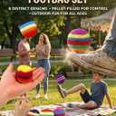 3 x 3 Pack Knitted Footbag, Sand Filled Ball - Durable Handmade Kick for Kids Adults Outdoor Game Multicolored Geometric Pattern (Random Color)