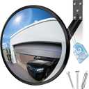 12 inch Acrylic Convex Mirror, Adjustable Wide Angle View Indoor Security Mirror, Corner Security Blind Spot for Warehouse, Office, Parking Garage and Traffic Safety