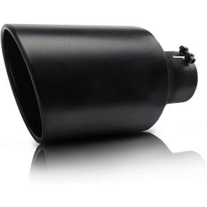 4 to 8 inch Exhaust Tip, MONOKING Diesel Exhaust Tip 4 Inlet Stainless Steel Bolt On Black Tailpipes Tips 4" Inlet 8" Outlet 15" Long