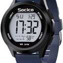 SOCICO Mens Digital Watch Sports Waterproof Outdoor Large Face Military Watches with Stopwatch Back Light Alarm Date Display, Blue 