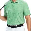 Alex Vando Mens Golf Shirt Moisture Wicking Quick-Dry Short Sleeve Casual Polo Shirts for Men (Green)