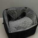 NEEZUKAR Dog Car Seat for Small Dogs,Detachable Washable Dog Booster Seat Under 30lbs, Pet Car Seat Travel Bed with Storage Pockets and Dog Safety Belt (Black/Grey)
