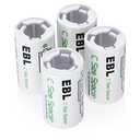 EBL C Size Battery Adapters, AA to C Size Battery Spacer Converter Case Use with Rechargeable AA Cells - 4 Pack