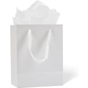 Aosric 30 Pack 7x4x9 In White Gift Bags Medium Sturdy & Reusable Premium Gift Bags for Boutique Gift, Party Favors, Weddings, Birthdays, Christmas and Holidays