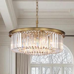 Crystal Chandelier Modern Chandelier Chandeliers for Dining Room Living Room 8-Lights 3-Tier Raindrop Chandeliers Lighting (Gold, Dia 20 Inch) (Copper)