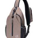WATERFLY Crossbody Sling Backpack Sling Bag Travel Hiking Chest Bags Daypack (Flaxen)