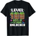 Level 100 Days Of School Unlocked Gamer Boy Kids Todler TShirt M