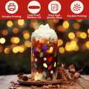 2 x 1 Pc Color Changing Christmas Cup with Lid, 18 Oz Christmas Gifts Cute Glass Cups, Coffee Cups Drinking Glasses Reusable Travel Coffee Mug for Xmas Party Gift