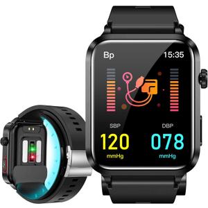 Blood Pressure Smart Watch with Air Bag Pump Cuff, 1.92" HD Health Fitness Watch with Heart Rate Blood Oxygen Sleep Monitor, Data Sharing Pedometer, Activity Tracker for Men and Women Android iOS