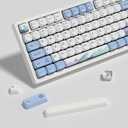 KBDiy Ocean Whale KOA Profile Keycaps 75 Percent,Dye-Sublimation PBT Blue Cute Custom Keyboard Keycap,135 Key Cap Set for Cherry Gateron MX Switches Mechanical Keyboards