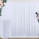 50 ft x 10 ft Wrinkle Free White Backdrop Curtain for Wedding Parties, Polyester Photo Backdrop Drapes for Baby Shower Birthday Party Backdrop Stand, Bulk Thick Background Curtains, 5x10FT 10 Panels