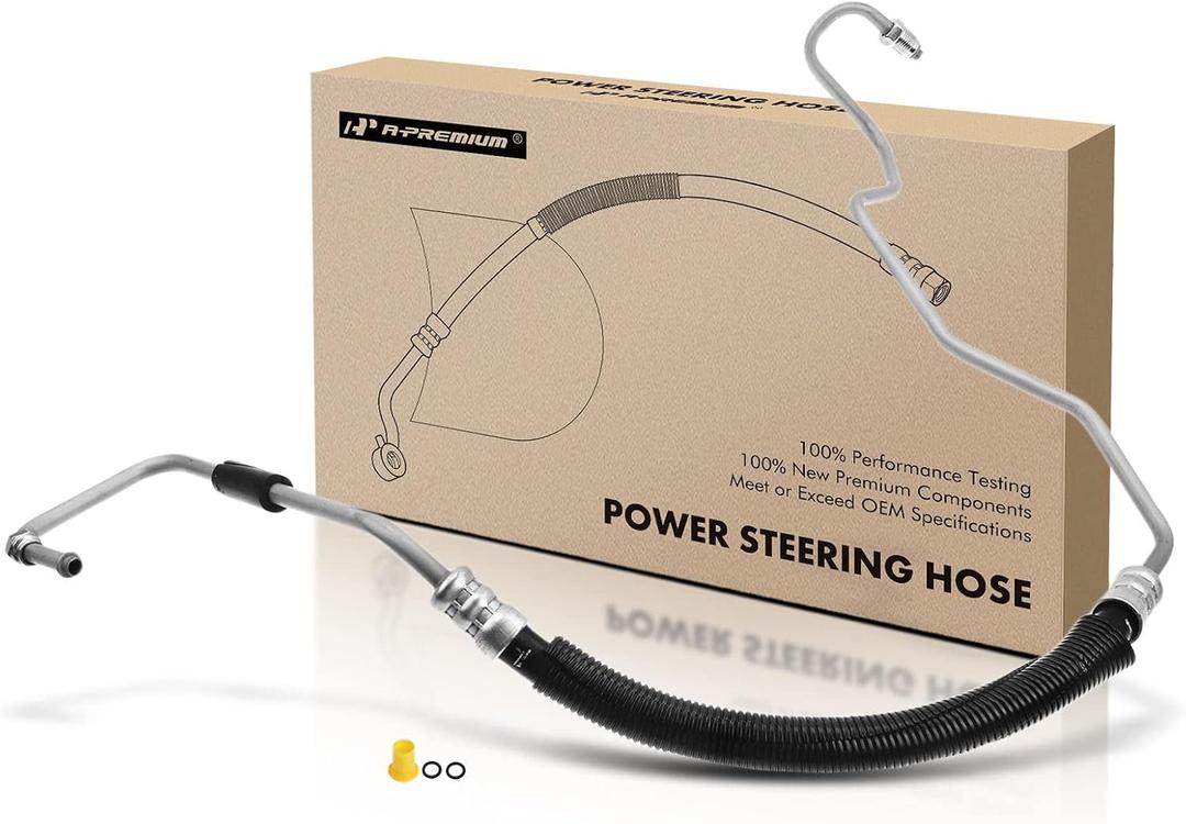 A-Premium Power Steering Hose Pressure Hose Line Assembly Compatible with Chevrolet Silverado 2500/3500 HD GMC Sierra 2500/3500 HD V8 6.0L 2-PC Set