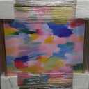 Art Remedy Saturaded Colors Art Canvas, 16" x 16", Gold Frame, Colorful Rhythm Set