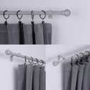Thestoa Curtain Rods for Windows 48 to 84-92 inch, 5/8" Brushed Nickel Curtain Rod, Stainless Steel Small Curtain Rods for Bedroom, Living Room,Kitchen,Farmhouse, Outdoor Curtain Rod Silver