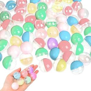 Honoson Vending Machine Capsules 1.1" Gumball Machine Capsule Small Empty Toy Capsules Clear Colored Plastic Gumball Machine Containers for Toy Candy Party Favors (Macaron Colors, Round)