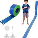 Flexible Race Car Track 15 Ft Starter Set with Suction Cups Compatible with Diecast 1/64th Car for Ages 3 & Up Track Long Rolls Up Portable Racetrack (Blue&green)