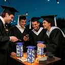 12 Pcs Graduation Table Centerpieces Boxes Class of 2026, Blue Graduation Paper Lanterns Boxes with String Lights Hollow Out for Congrats Grad School College Table Decorations Grad Party Photo Props