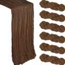 6 Pack Brown Cheesecloth Table Runner 10Ft Gauze Cheese Cloth Table Runner 35x120 Inch Boho Sheer Rustic Fabric for Decor Bridal Baby Shower Wedding Centerpiece Home Table Decoration