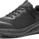 NORTIV 8 Steel Toe Shoes for Men Slip Resistant Comfortable Work Shoes (Black)