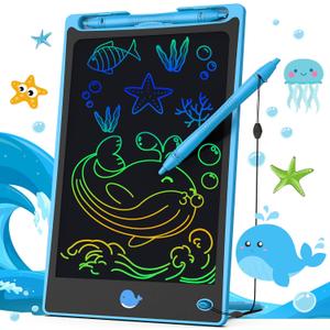 Hockvill LCD Writing Tablet for Children 8.8 Inch, Toys for Girls Boys Drawing Pad for 3 4 5 6 7 Year Old Kids Toys, Easter Basket Stuffer for Kids, Toddler Gift Doodle Board Travel Essentials (Blue)