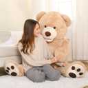 MorisMos Giant Teddy Bear Plush 5ft, Life Size Huge Brown Teddy Bears for Girlfriend Boyfriend, 5 Foot Large Big Stuffed Animal Gifts for Lover on Valentines, Anniversary, Birthday