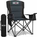 Overmont Oversized Folding Camping Chair - 450lbs Support with Padded Cushion Cooler Pockets - Heavy Duty Collapsible Chairs for Sports Garden Beach Fishing, 1pc