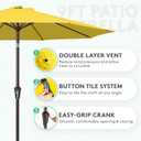 JEAREY 9FT Outdoor Patio Umbrella Outdoor Table Umbrella with Push Button Tilt and Crank, Market Umbrella 8 Sturdy Ribs UV Protection Waterproof for Garden, Deck, Backyard, Pool (Yellow)