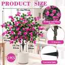 2 Pack 37.4" Bougainvillea Artificial Trees Outdoors Fake Bougainvillea Silk Floral Flower Tree with Ground Spike Faux Shrubs UV Resistant for Outside Spring Porch Patio Garden Decor