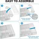 Marbrasse Expandable Desk Drawer Organizer, Mesh Drawer Organizer Tray with 10 Adjustable Compartments, Desk Organizers and Accessories for Office Supplies, Makeup & Vanity (Expandable White-2 pack)